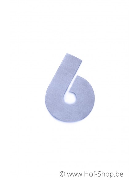 Numéro 6 - acier inoxydable de 7 cm de haut (numéro de maison 'bahama' KatoDesign)