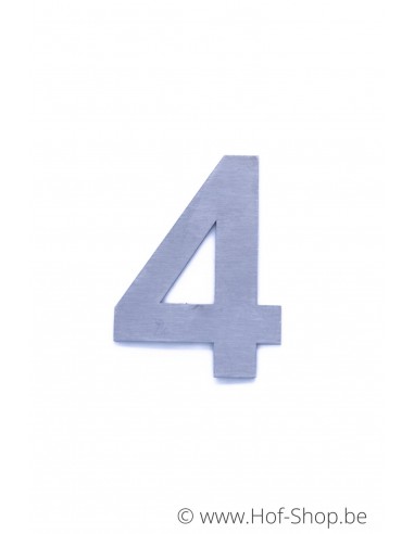 Numéro 4 - acier inoxydable de 8 cm de haut (numéro de maison 'fuji' KatoDesign)
