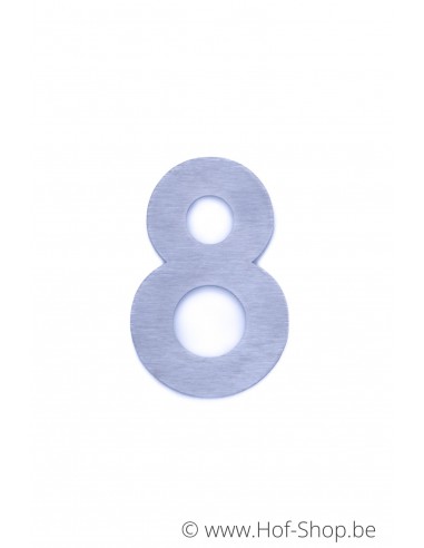 Numéro 8 - acier inoxydable de 8 cm de haut (numéro de maison 'fuji' KatoDesign)