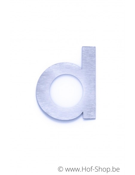 Letter d - inox 8 cm hoog (huisnummer 'fuji' KatoDesign)