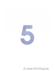 Nummer 5 - inox 5 cm hoog (huisnummer 'fuji' KatoDesign)
