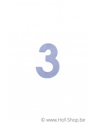 Numéro 3 - acier inoxydable de 5 cm de haut (numéro de maison 'fuji' KatoDesign)