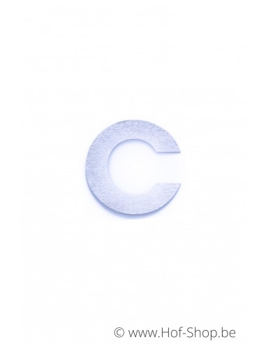 Letter c - inox 5 cm hoog (huisnummer 'fuji' KatoDesign)