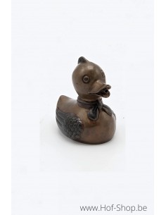 Eend met strikje - bronzen beeld (BS1515B)