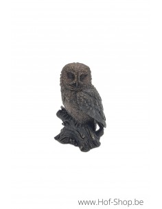 Hibou sur une souche d'arbre - statue en bronze (BS1514B)