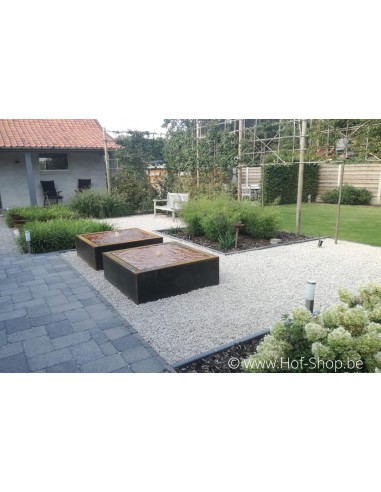 Table d'eau 120 x 120 x 40 - Adezz Table d'eau en acier corten