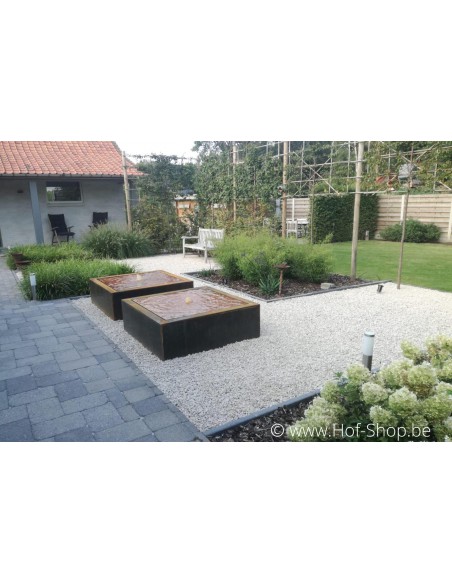 Table d'eau 120 x 120 x 40 - Adezz Table d'eau en acier corten