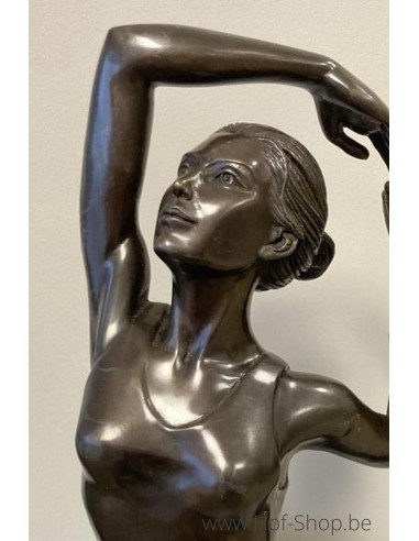 Yoga Meisje Zittend - bronzen beeld (BS1495B)