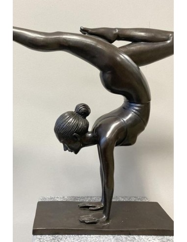 Fille de yoga en poirier - statue en bronze (BS1496B)