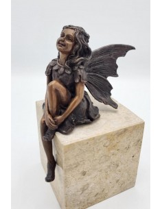 Zittende engel - bronzen beeld (BS1500B)