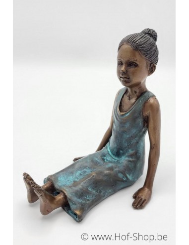 Fille assise - statue en bronze (BS1498B)