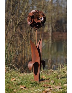Roos - metalen figuur in ecoroest (MD14191)