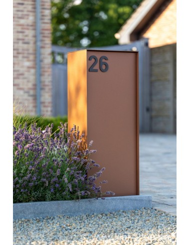 Dropbox Small Cortenstaal Look Back Door - eSafe pakketbus aluminium