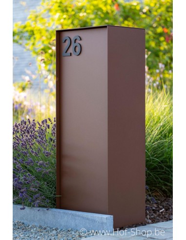 Dropbox Small Cortenstaal Look Back Door - eSafe pakketbus aluminium