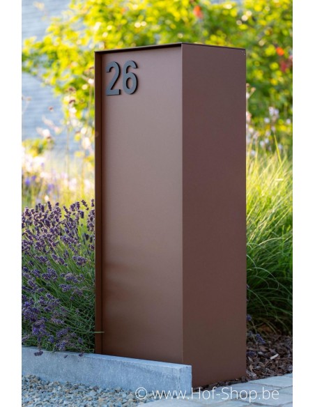 Dropbox Small Cortenstaal Look Back Door - eSafe pakketbus aluminium