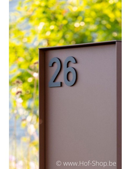 Nummer 2 zwart aluminium (10 cm hoog, 4 mm dik) - Entrada Range Huisnummer