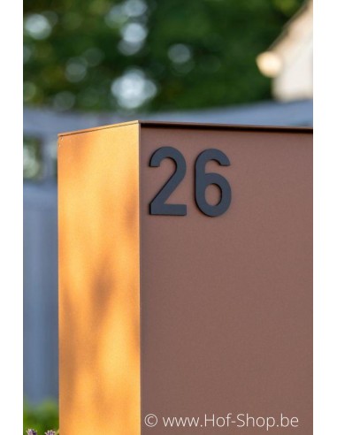 Nummer 6 zwart aluminium (10 cm hoog, 4 mm dik) - Entrada Range Huisnummer