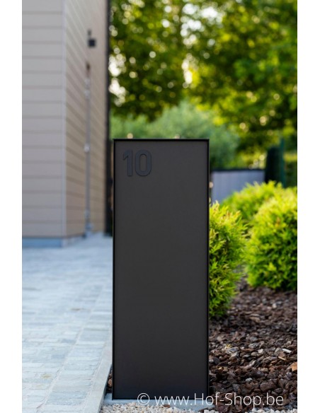 Nummer 1 zwart aluminium (10 cm hoog, 4 mm dik) - Entrada Range Huisnummer