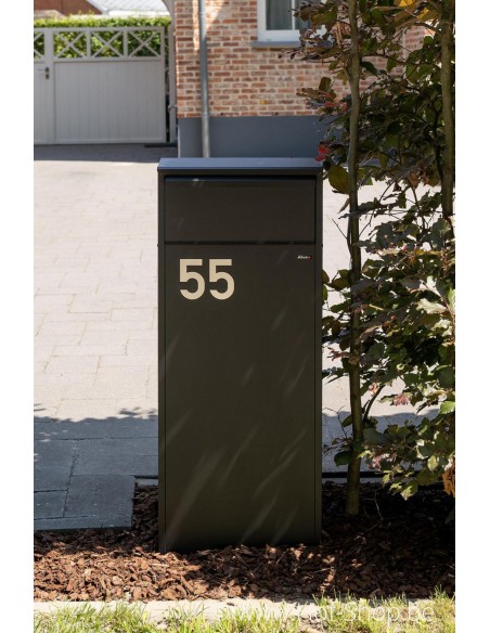 Nummer 5 inox look - aluminium 10 cm hoog (huisnummer Albo)