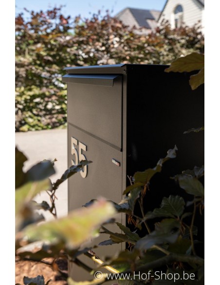 Nummer 5 inox look - aluminium 10 cm hoog (huisnummer Albo)