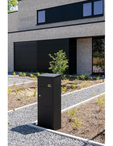 Allux 600 noir Front Door rukolock  - boîte à colis