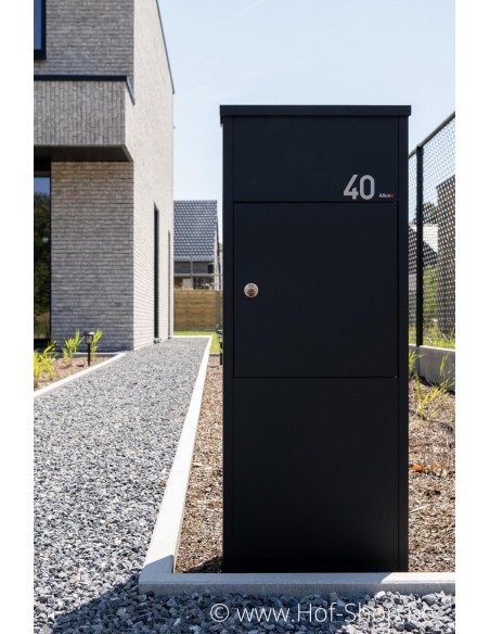 Nummer 4 inox look - aluminium 5 cm hoog (huisnummer Albo)