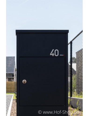 Nummer 0 inox look - aluminium 5 cm hoog (huisnummer Albo)