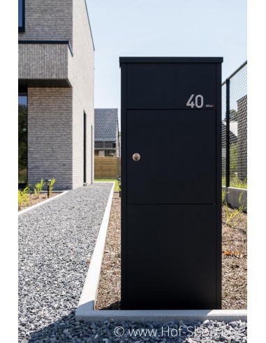 Numéro 0 - inox look aluminium 5 cm de haute (Numéro de maison Albo)