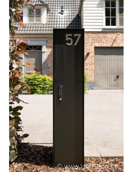 Nummer 5 inox look - aluminium 10 cm hoog (huisnummer Albo)