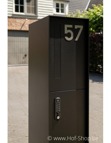Nummer 5 inox look - aluminium 10 cm hoog (huisnummer Albo)