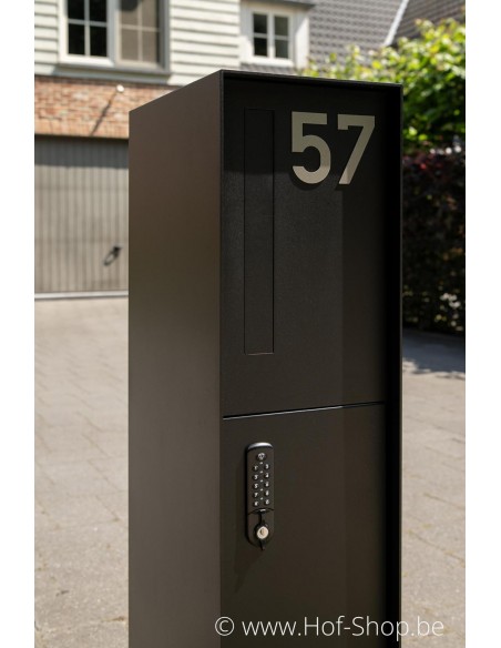 Nummer 7 inox look - aluminium 10 cm hoog (huisnummer Albo)