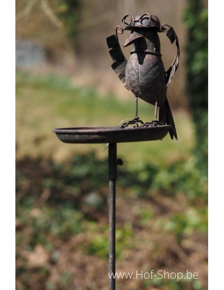 Mangeoire pour oiseaux Corbeau - outil de jardinage en métal (MD17298)