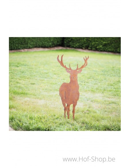 Grand Piquet de Jardin Cerf - figurine en métal Ecorouille (55 x 1 x 134 cm)