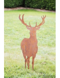 Grand Piquet de Jardin Cerf - figurine en métal Ecorouille (55 x 1 x 134 cm)