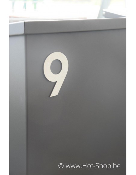 Numéro 4 - acier inoxydable de 8 cm de haut (numéro de maison 'fuji' KatoDesign)