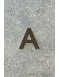 Lettre A - acier inoxydable de 5 cm de haut (numéro de maison 'fuji' KatoDesign) - Lettre majuscule