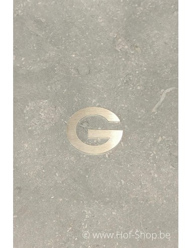 Lettre G - acier inoxydable de 5 cm de haut (numéro de maison 'fuji' KatoDesign) - Lettre majuscule