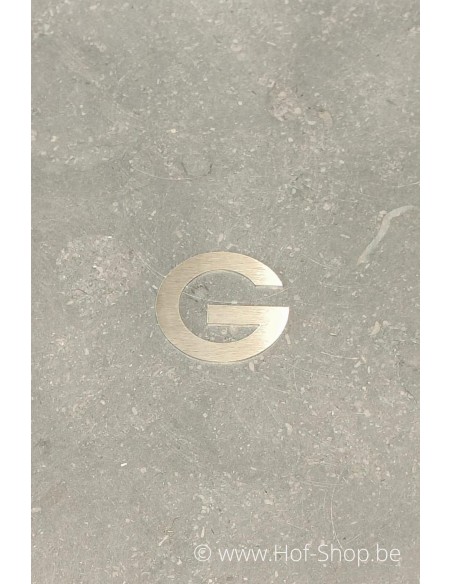 Lettre G - acier inoxydable de 5 cm de haut (numéro de maison 'fuji' KatoDesign) - Lettre majuscule