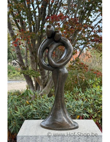 Abstract liefdespaar 80 cm - bronzen beeld (AN0719BR-BI-L)