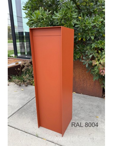 Antero met klep RAL 8004 - Larob brievenbus aluminium