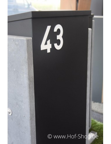 Nummer - wit aluminium 10 cm hoog