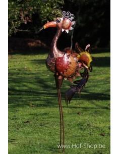 Grande oiseau bordeaux - figurine en métal (MD16021)