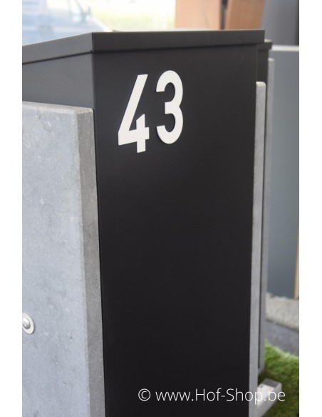 Numéro 3 - blanc aluminium 10 cm de haute (Numéro de maison Albo)