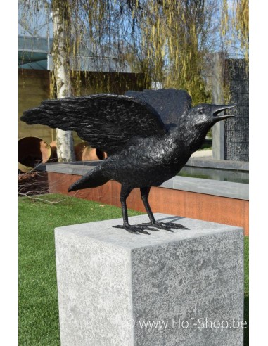 Ensemble de trois corbeaux - statues en bronze (B50420, B50418 et B50325)