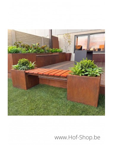 Tussa 80 x 40 cm - Geroba zitbank in cortenstaal