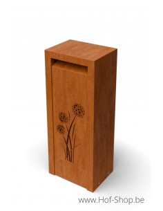 Boîte aux lettres Libus à motif Allium - Geroba en acier Corten