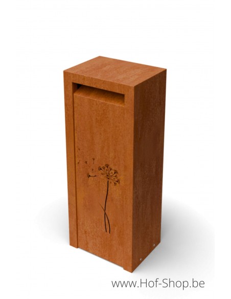 Boîte aux lettres Libus à motif Blowball - Geroba en acier Corten
