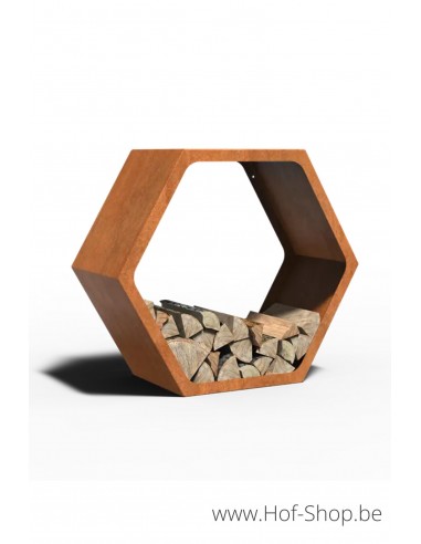 Hex 91,5 x 40 x 80 cm - Stockage du bois Adezz en acier corten