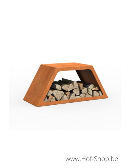 Hex 91,5 x 40 x 40 cm - Adezz houtopslag in cortenstaal