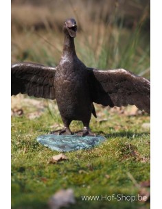 Flapperende eend - bronzen beeld (BS0379B)